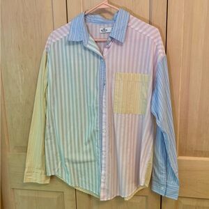 Hollister Colorblock Button Down Shirt